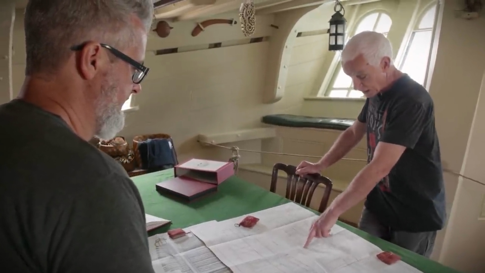 Archaeologists Keiran Hosty (right) and Dr. James Hunter (left) believe there is enough evidence to confirm that the RI 2394 is Captain Cook's ship. Photo: ANMM