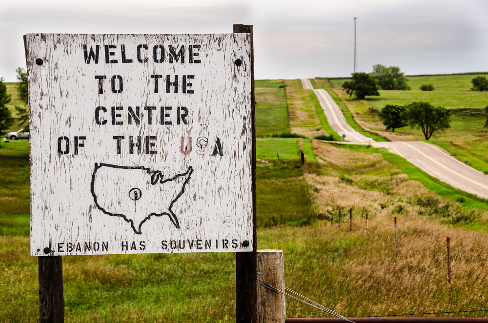 Lebanon, Kansas, centre of the USA.