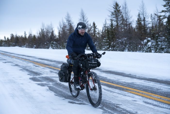 a man on a bicycle